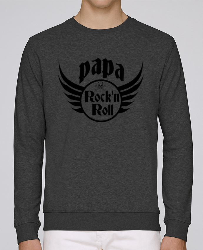 Unisex Sweatshirt Crewneck Medium Fit Rise Papa rock'n roll by Les Caprices de Filles