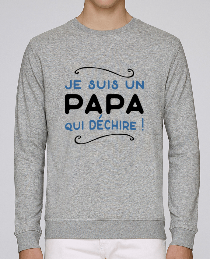 Unisex Sweatshirt Crewneck Medium Fit Rise Papa qui déchire by Original t-shirt