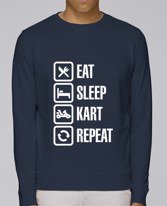 Unisex Sweatshirt Crewneck Medium Fit Rise Eat, sleep, kart, repeat by LaundryFactory