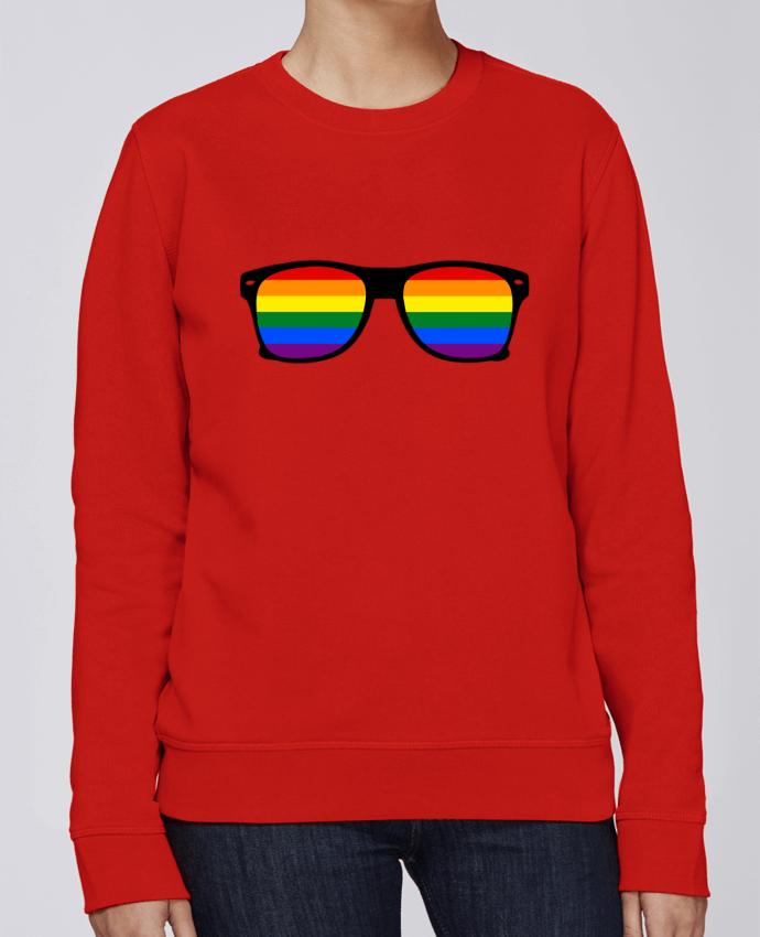 Sudadera básica manga pegada unisexo Stanley Stella Rise Lunettes Gay pride rainbow por Benichan