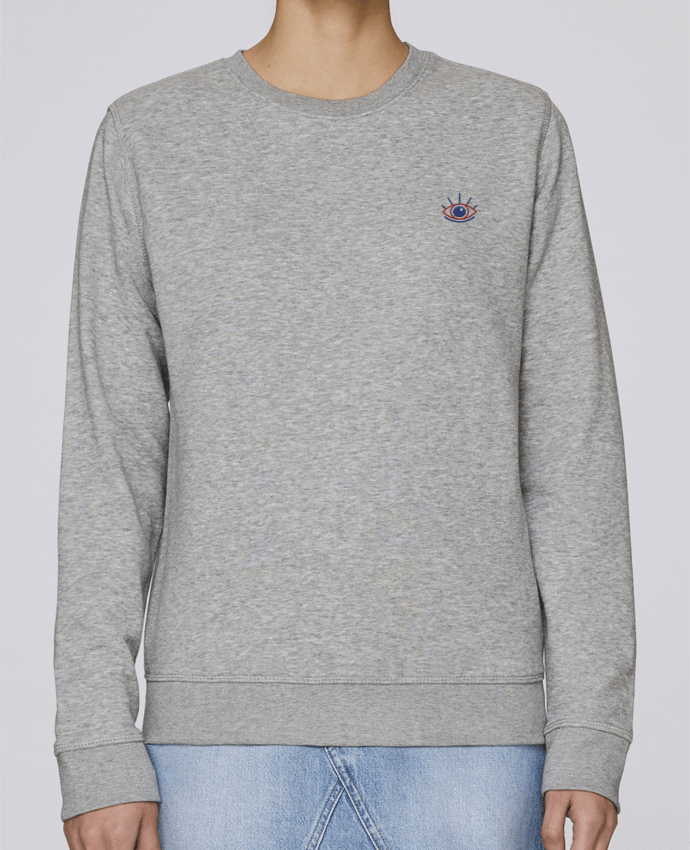 Unisex Sweatshirt Crewneck Medium Fit Rise brodé Oeil by tunetoo