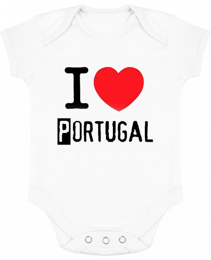 Body bébé manches contrastées I Love Portugal par jameslebavard