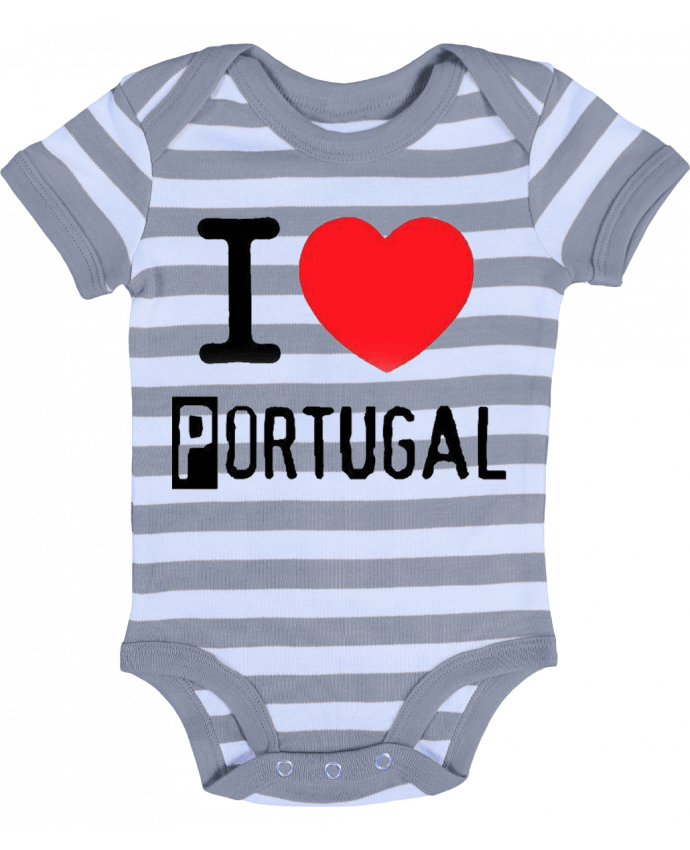 Body Bebé a Rayas I Love Portugal - jameslebavard