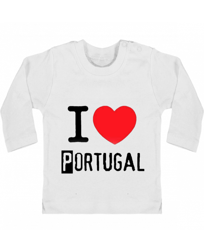 T-shirt bébé I Love Portugal manches longues du designer jameslebavard
