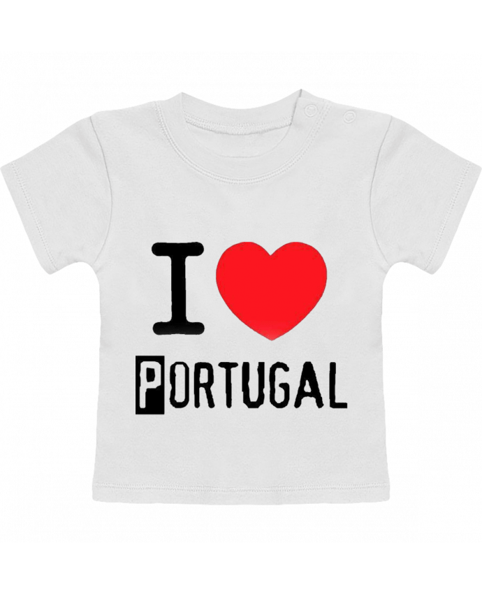Camiseta Bebé Manga Corta I Love Portugal manches courtes du designer jameslebavard