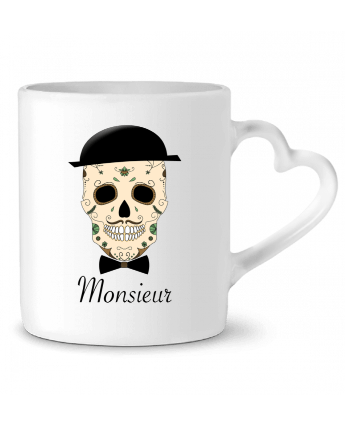 Mug coeur Calavera Monsieur par Mx ARTificiel