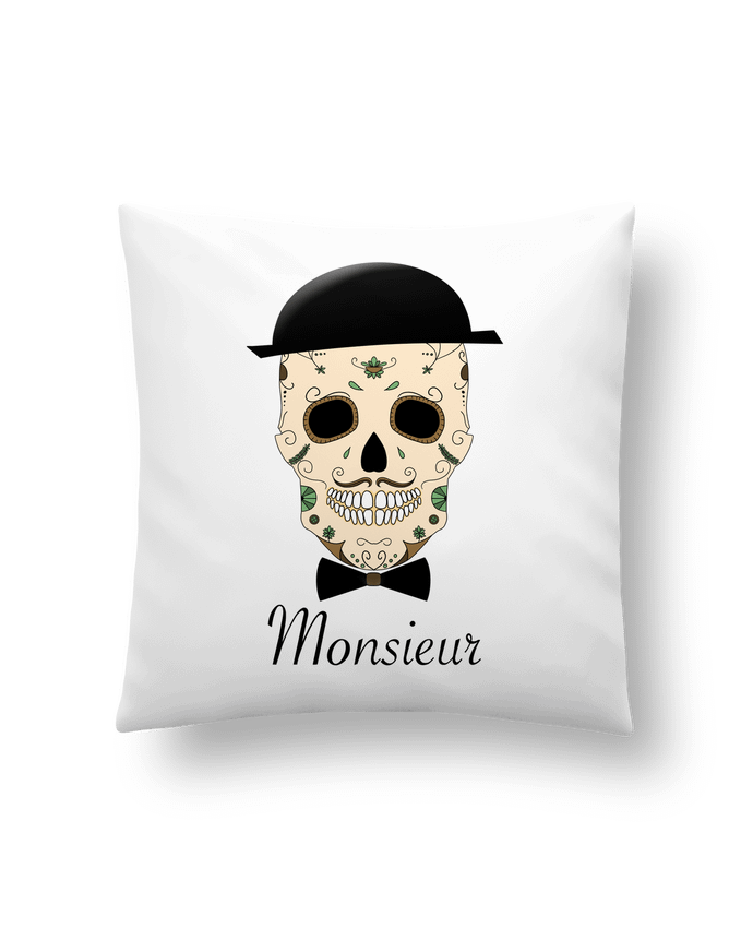 Cushion synthetic soft 45 x 45 cm Calavera Monsieur by Mx ARTificiel