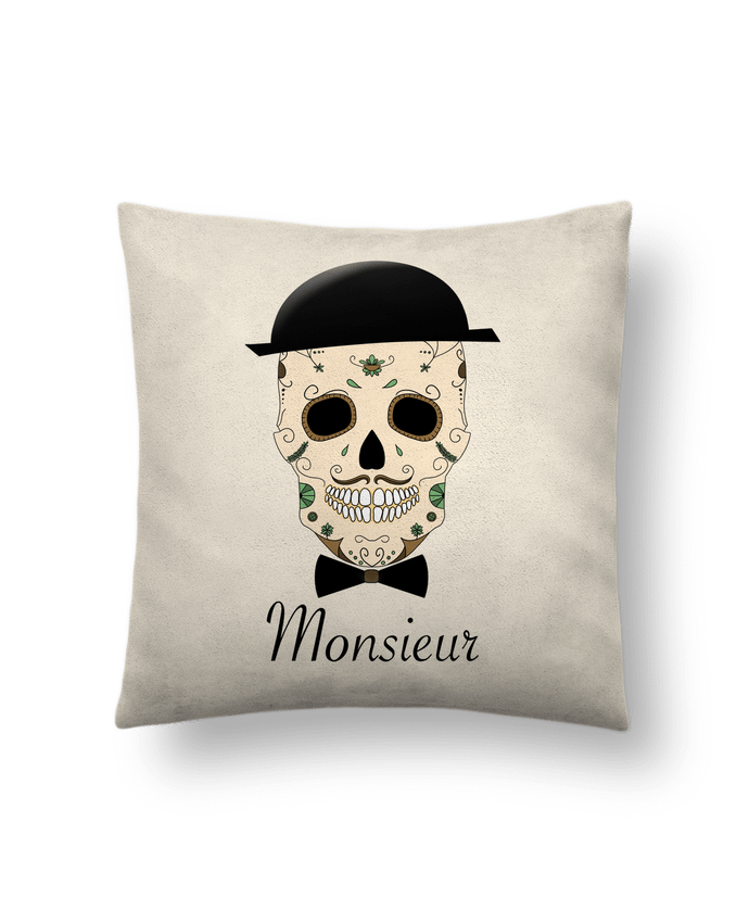 Coussin suédine Calavera Monsieur par Mx ARTificiel