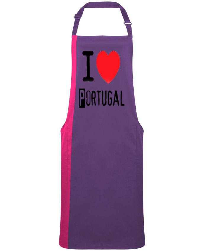 Tablier bicolore I Love Portugal par  jameslebavard