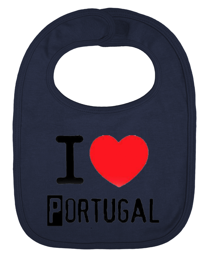 Bavoir bébé uni I Love Portugal par jameslebavard