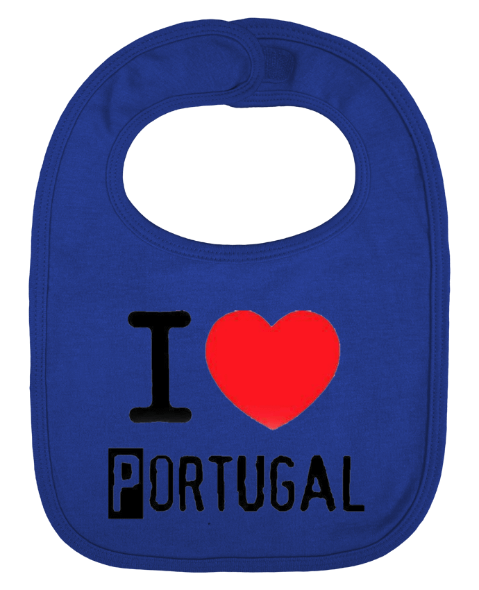 Bavoir bébé uni I Love Portugal par jameslebavard