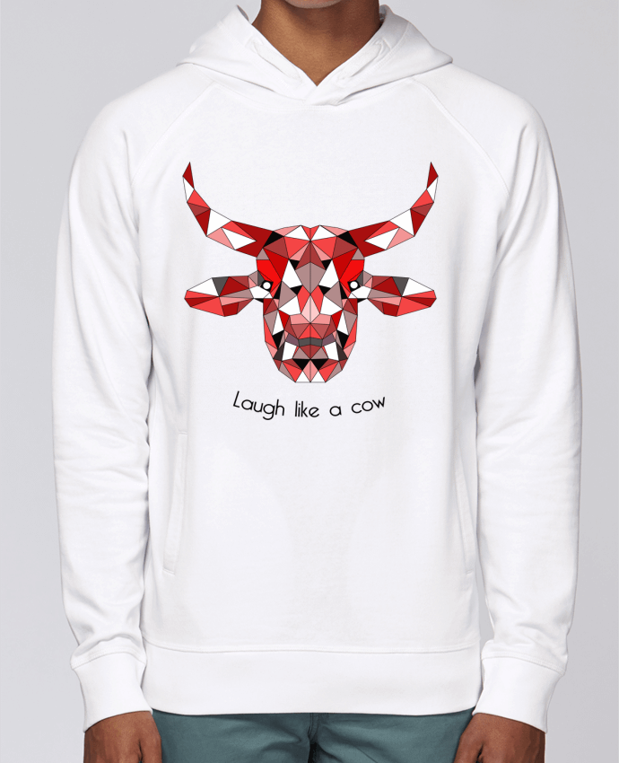 Hoodie Raglan sleeve welt pocket Low Poly Cow by CycieAndThings