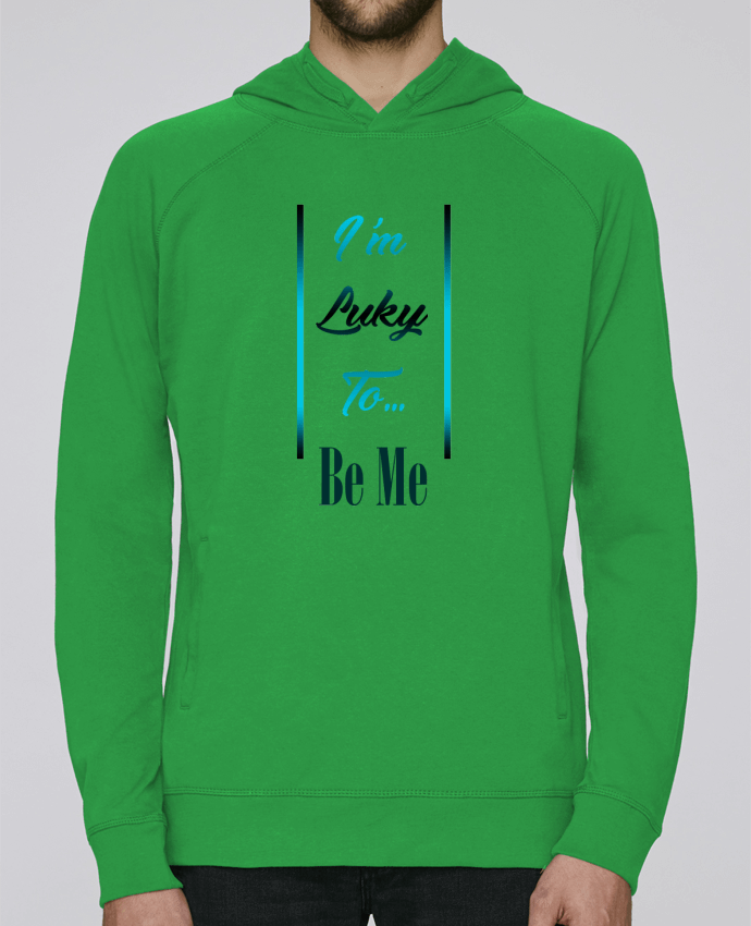 Hoodie Raglan sleeve welt pocket I'm lucky to be me by MotorWave's