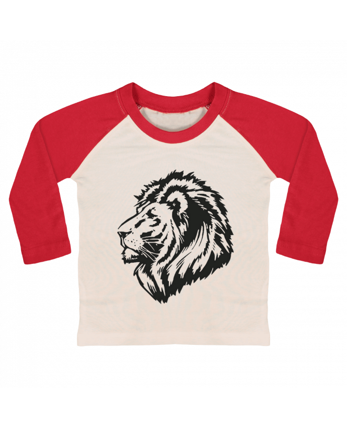 T-shirt baby Baseball long sleeve Proud Tribal Lion by Eleana