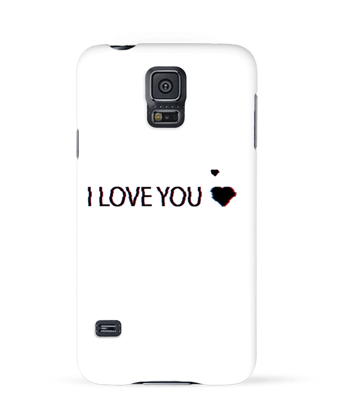 Case 3D Samsung Galaxy S5 I Love You Glitch by Eleana