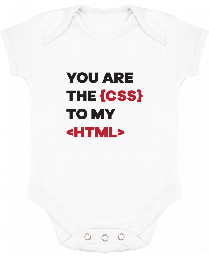 Body bébé manches contrastées You are the css to my html par tunetoo