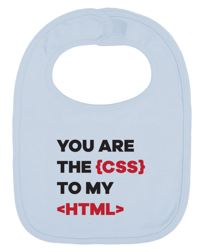 Babero Liso y Contrastado You are the css to my html por tunetoo