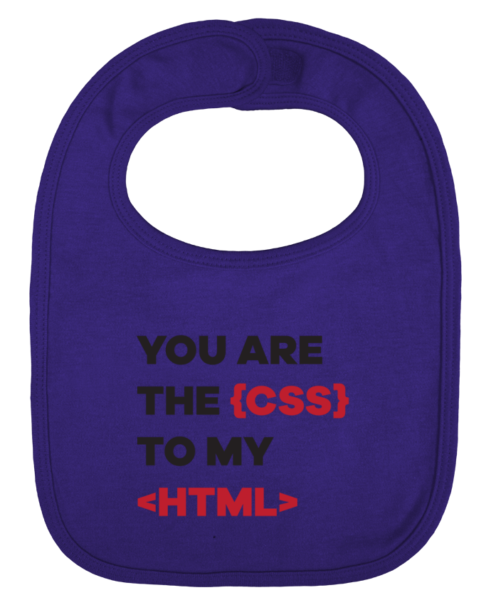 Baby Bib plain and contrast You are the css to my html by tunetoo