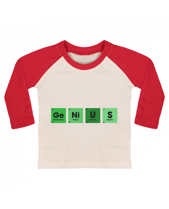 Camiseta Bebé Béisbol Manga Larga GENIUS por tunetoo