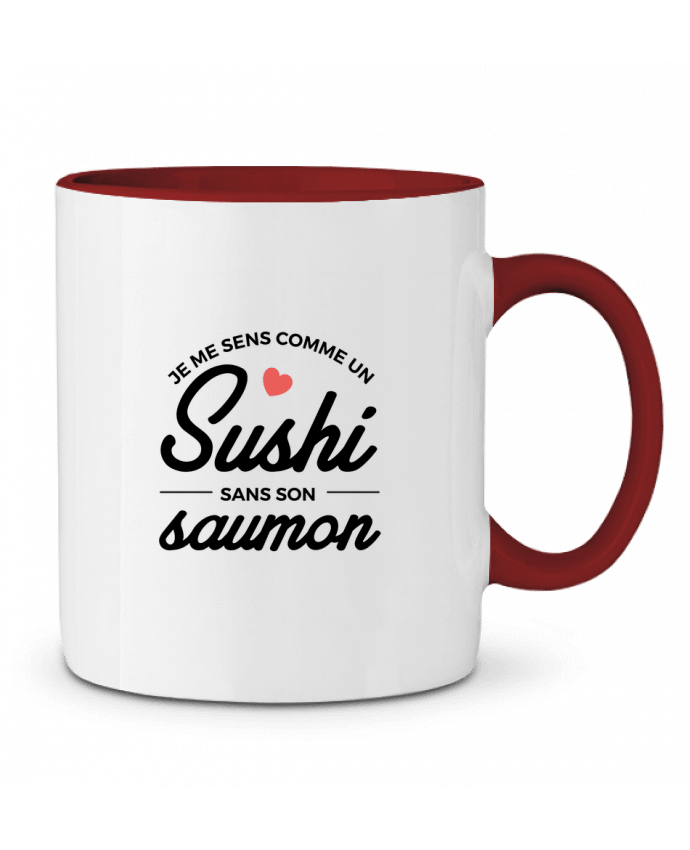 Two-tone Ceramic Mug Je me sens comme un sushi sans son saumon Nana