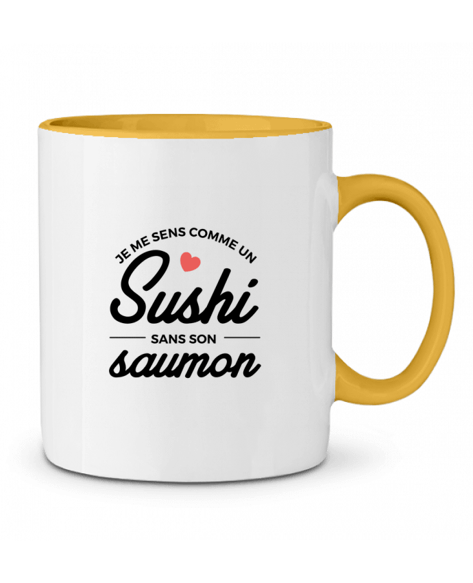 Mug bicolore Je me sens comme un sushi sans son saumon Nana
