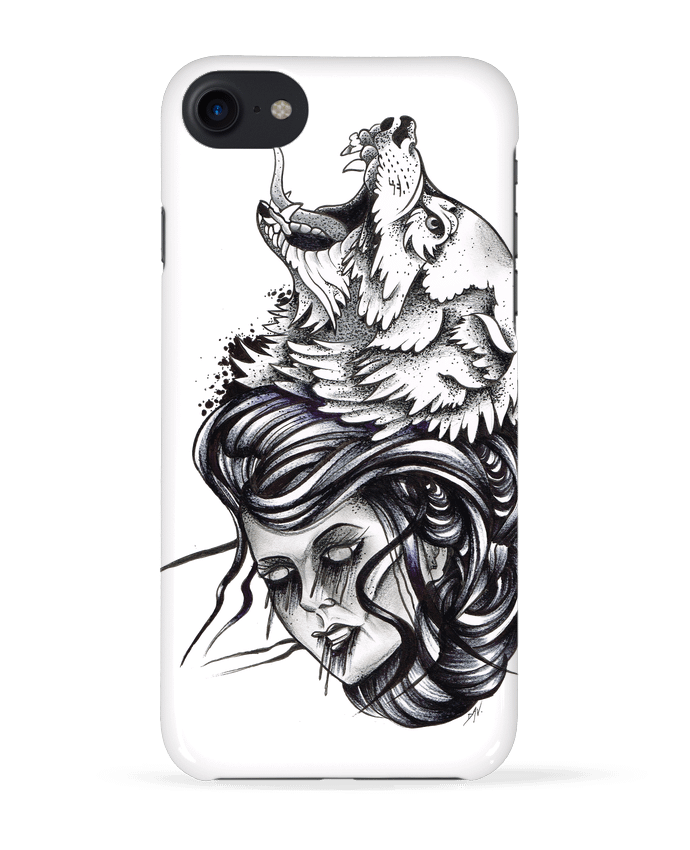 Case 3D iPhone 7 Femme &amp;amp; Loup de david