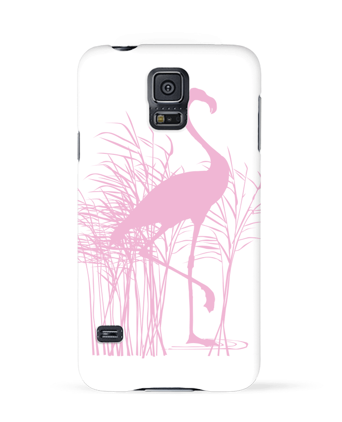 Case 3D Samsung Galaxy S5 Flamant rose dans roseaux by Studiolupi