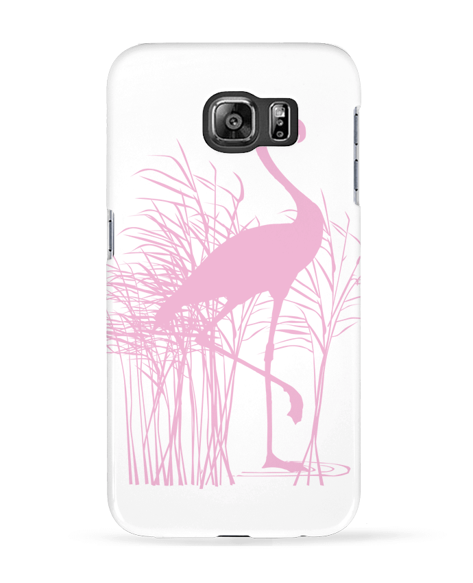 Case 3D Samsung Galaxy S6 Flamant rose dans roseaux - Studiolupi