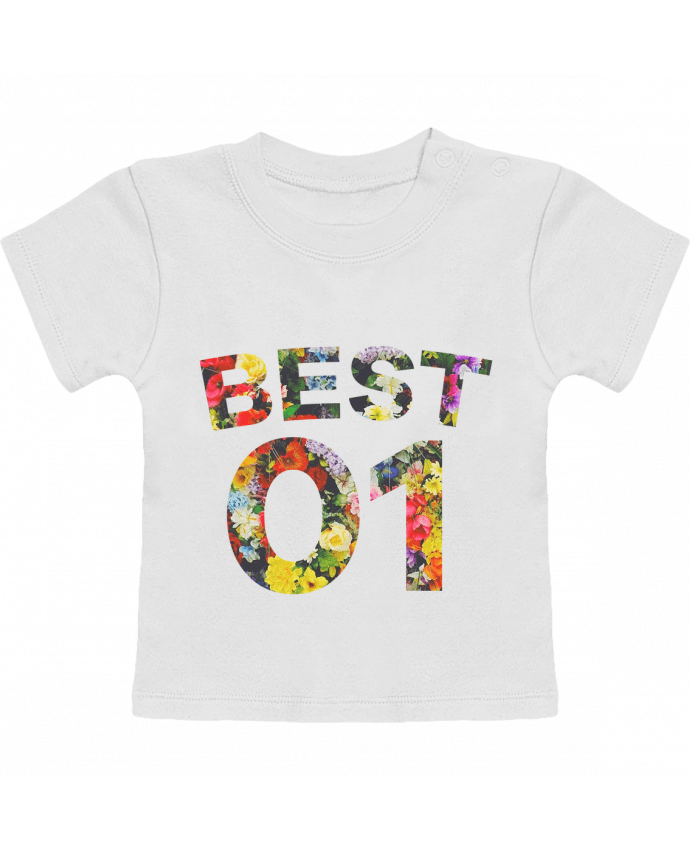 T-Shirt Baby Short Sleeve BEST FRIENDS FLOWER 1 manches courtes du designer tunetoo