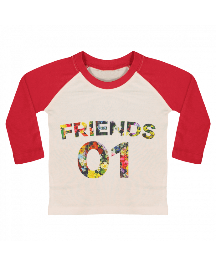 T-shirt baby Baseball long sleeve BEST FRIENDS FLOWER 2 by tunetoo