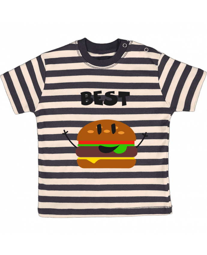 T-shirt baby with stripes BEST FRIENDS BURGER 1 by tunetoo