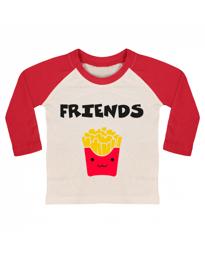 T-shirt baby Baseball long sleeve BEST FRIENDS FRIES by tunetoo