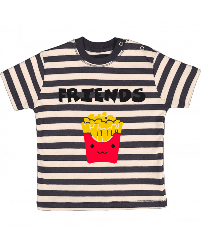 T-shirt baby with stripes BEST FRIENDS FRIES by tunetoo