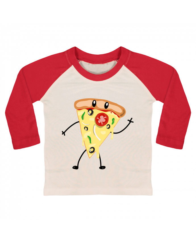 Camiseta Bebé Béisbol Manga Larga Pizza guy por tunetoo