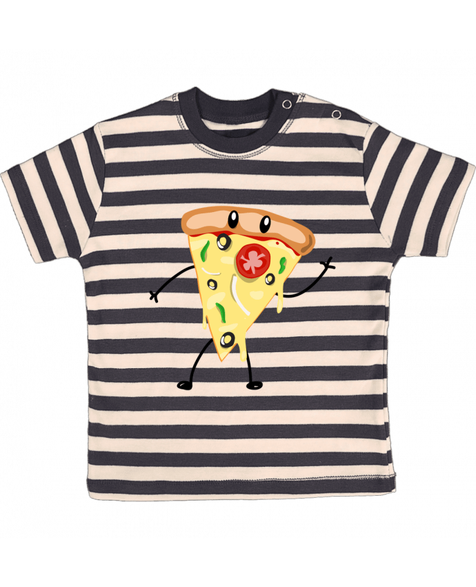 T-shirt baby with stripes Pizza guy by tunetoo