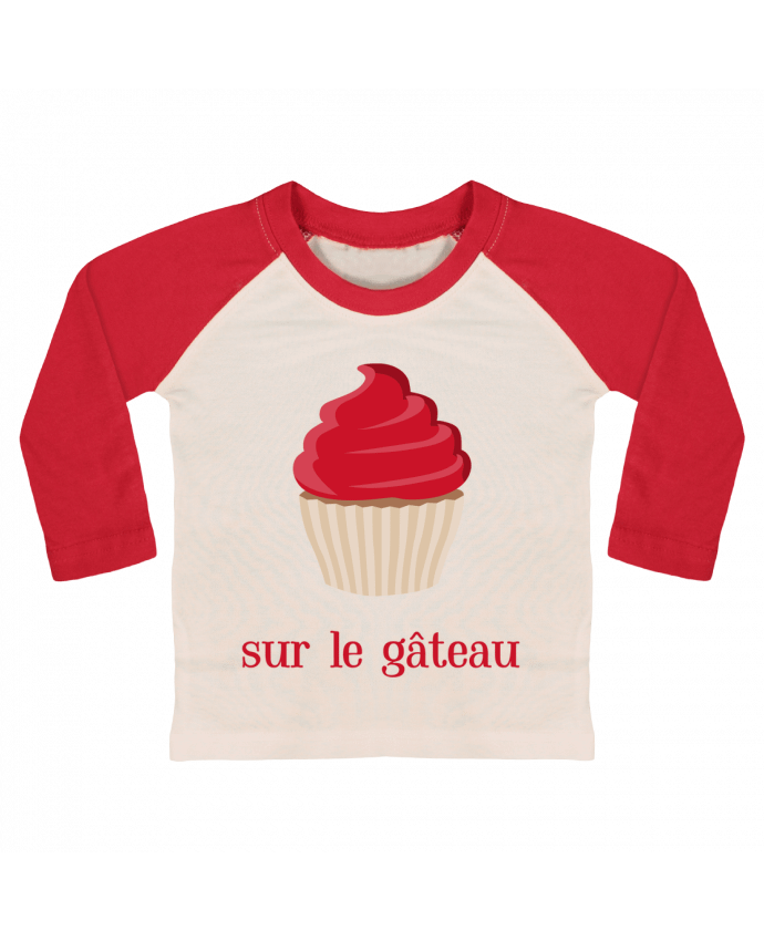 Tee-shirt Bébé Baseball ML sur le gâteau par tunetoo