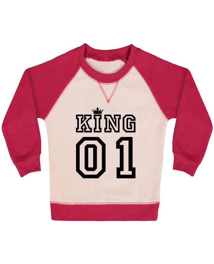 Sweatshirt Baby crew-neck sleeves contrast raglan King 01 by tunetoo