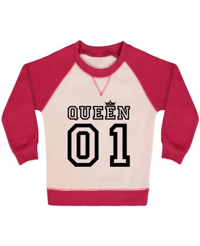 Sweatshirt Baby crew-neck sleeves contrast raglan Queen 01 by tunetoo