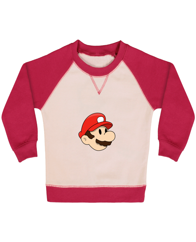 Sweatshirt Baby crew-neck sleeves contrast raglan Mario Duo by tunetoo