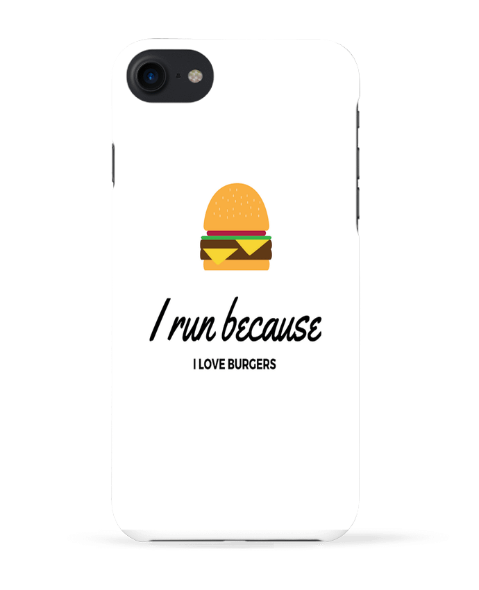 COQUE 3D Iphone 7 I run because I love burgers de followmeggy