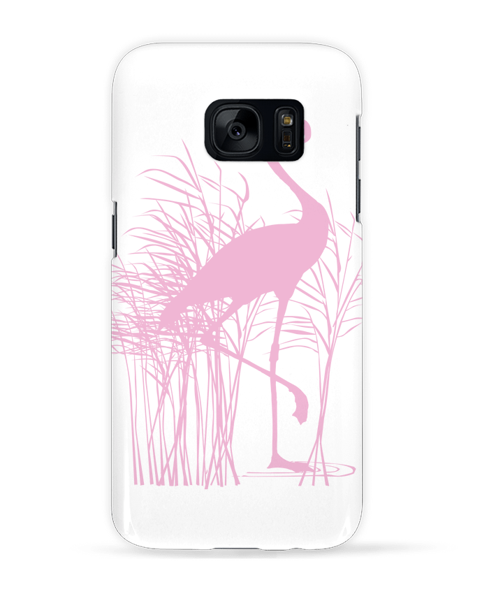 Case 3D Samsung Galaxy S7 Flamant rose dans roseaux by Studiolupi