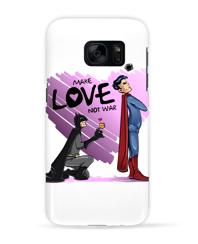 Case 3D Samsung Galaxy S7 MAKE LOVE NOT WAR (BATMAN VS SUPERMAN) by teeshirt-design.com