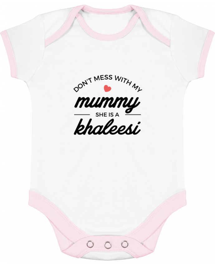 Body bébé manches contrastées Don't mess with my mummy, she's a khaleesi par Nana