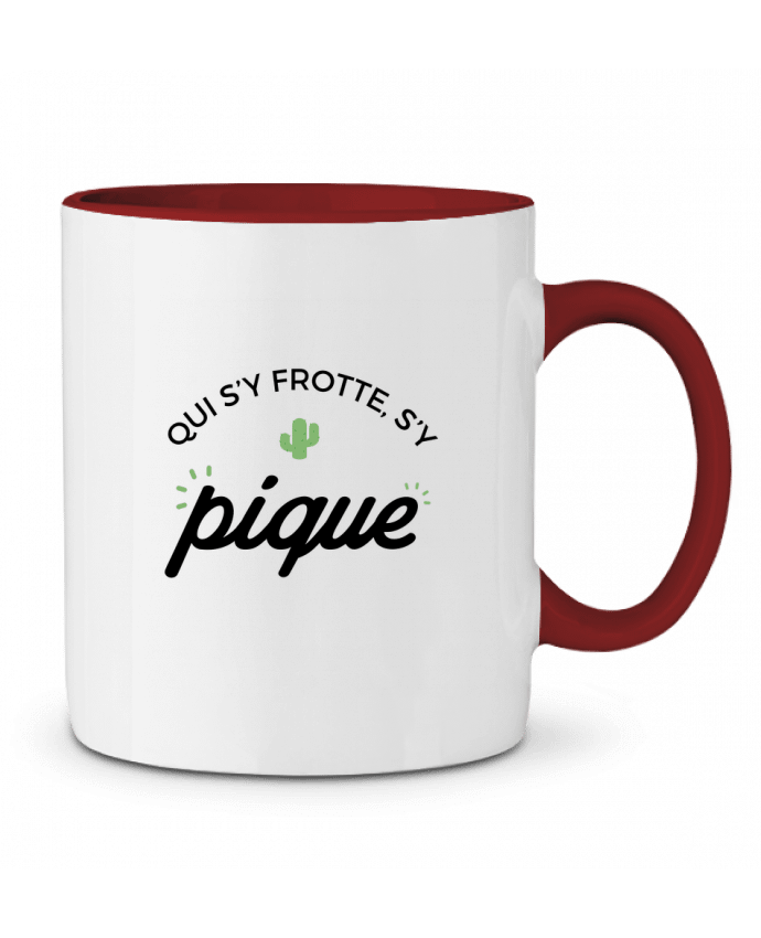 Mug bicolore Qui s'y frotte d'y pique Nana