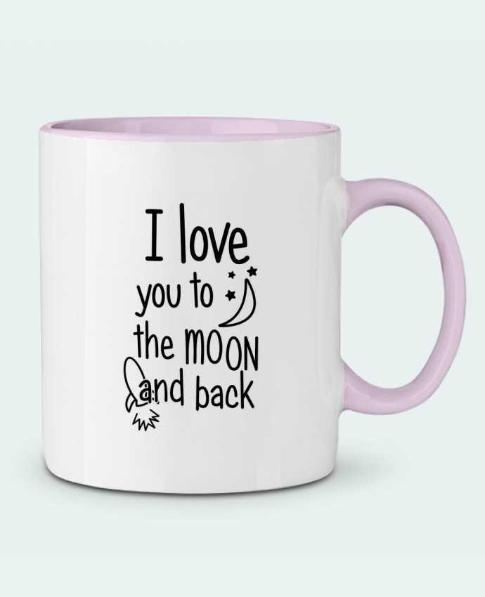 Taza Cerámica Bicolor I love you to the moon and back tunetoo