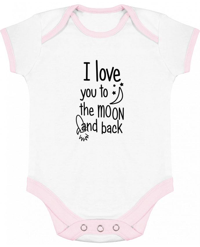 Body bébé manches contrastées I love you to the moon and back par tunetoo