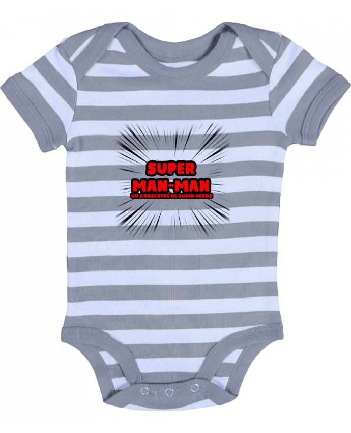 Baby Body striped Super Man-Man - lip