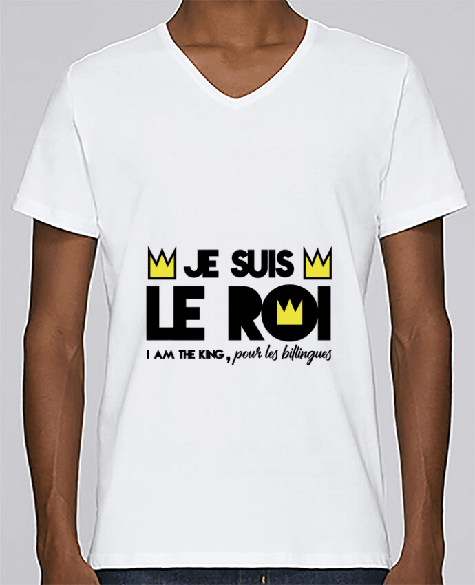 T-Shirt col V Homme design KING par LOUISHSCT