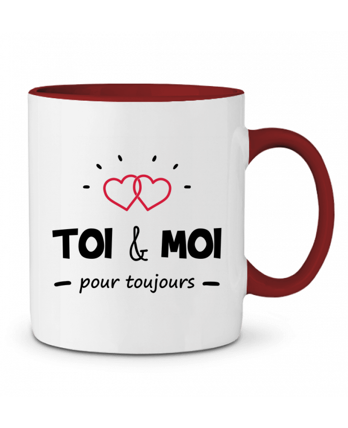 Mug bicolore Toi et moi pour toujours tunetoo