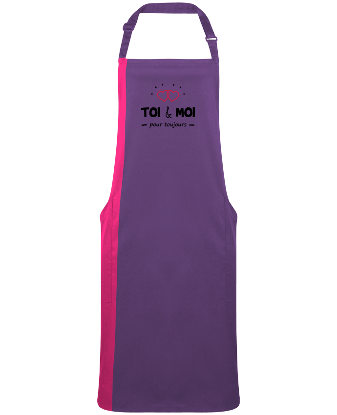 Tablier bicolore Toi et moi pour toujours par  tunetoo